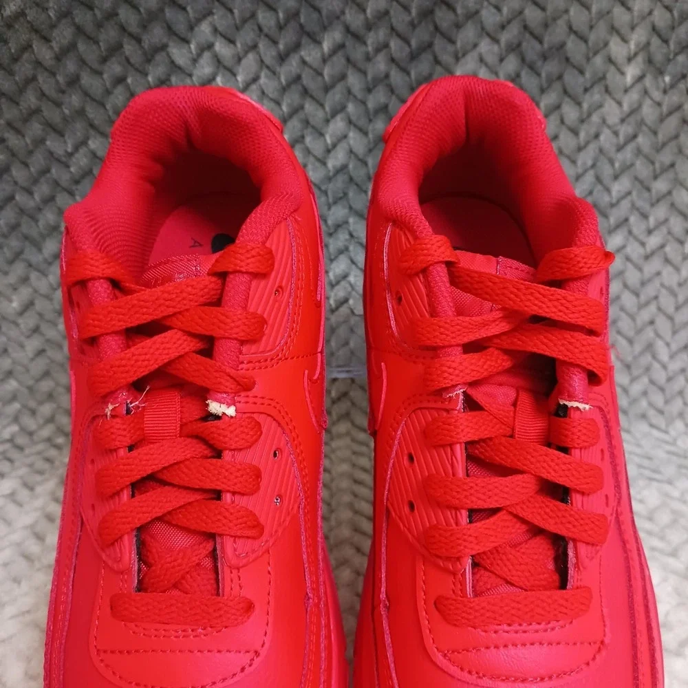 Nike Air Max 90 Leather GS University Red Sneakers Shoes Size 6Y Women's 7.5